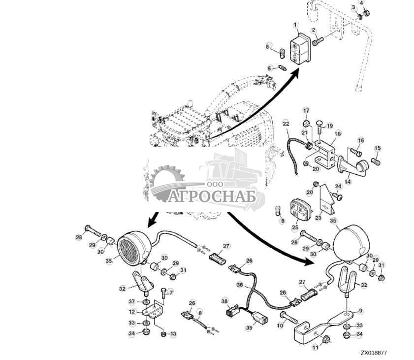 Освещение, переднее 